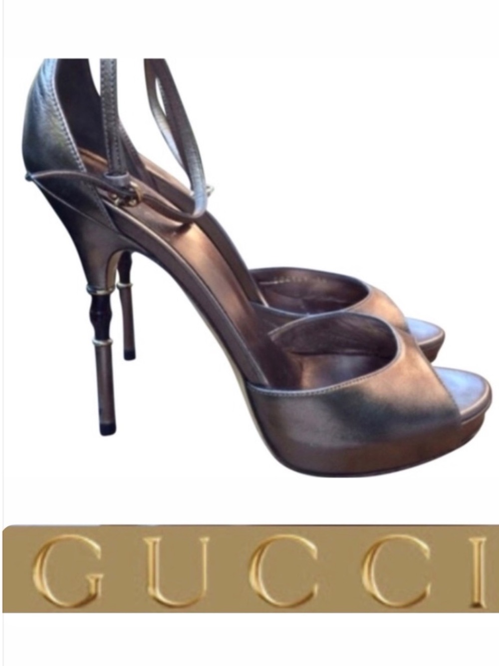 GUCCI Metallic Platform Sandals